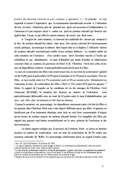 Déperditions scolaires féminines dans l'extrême nord Cameroun