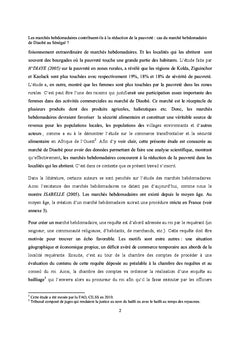 Les Marches Hebdomadaires contribuent-ils A reduire la pauvrete ?