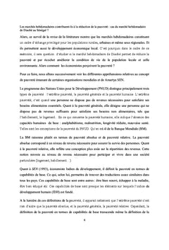 Les Marches Hebdomadaires contribuent-ils A reduire la pauvrete ?