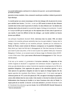 Les Marches Hebdomadaires contribuent-ils A reduire la pauvrete ?