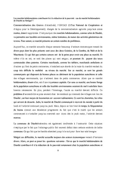 Les Marches Hebdomadaires contribuent-ils A reduire la pauvrete ?