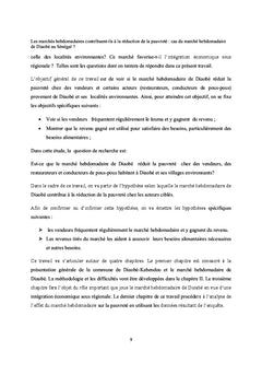 Les Marches Hebdomadaires contribuent-ils A reduire la pauvrete ?