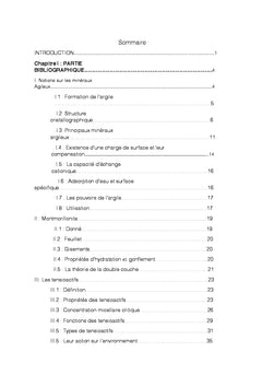 Etude de l'élimination de tensioactifs par adsorption sur une argile