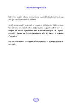 Etude de l'élimination de tensioactifs par adsorption sur une argile