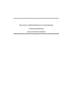 Equations aux Dérivées Partielles de nature physique