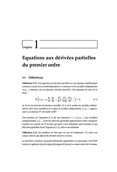 Equations aux Dérivées Partielles de nature physique