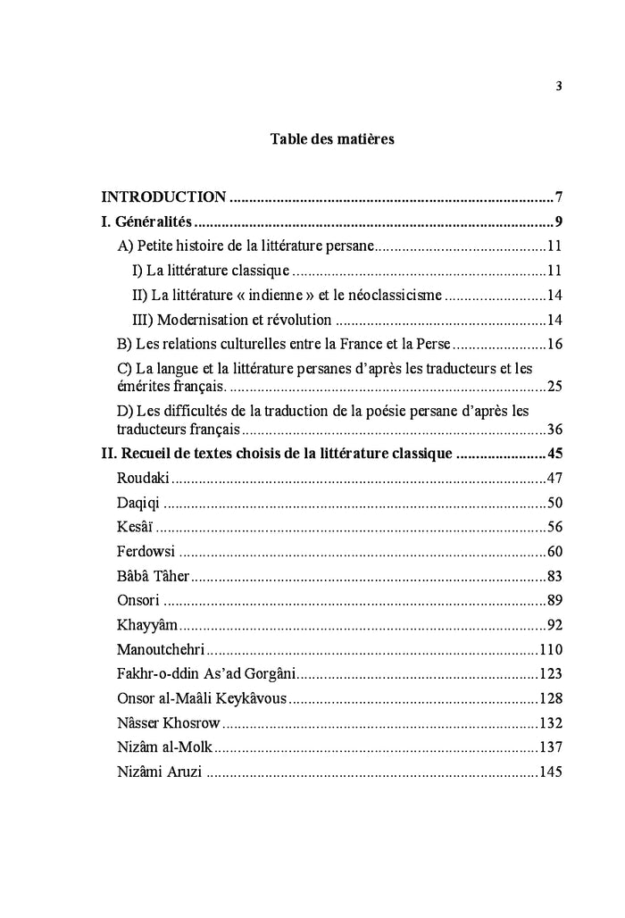 Anthologie de la littérature persane des origines à nos jours