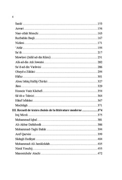 Anthologie de la littérature persane des origines à nos jours