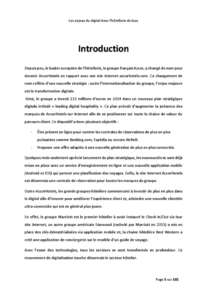 Les enjeux du digital dans l'hôtellerie de luxe