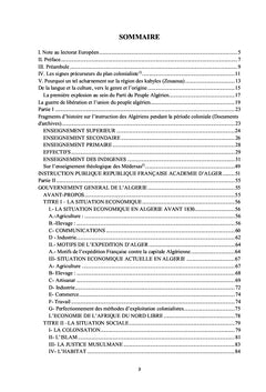 L'instruction des Algeriens au temps de la France coloniale d'après les documents d'archives