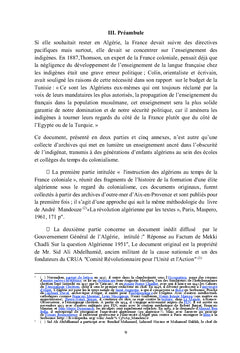 L'instruction des Algeriens au temps de la France coloniale d'après les documents d'archives