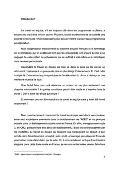 Le travail en équipe à l'école primaire