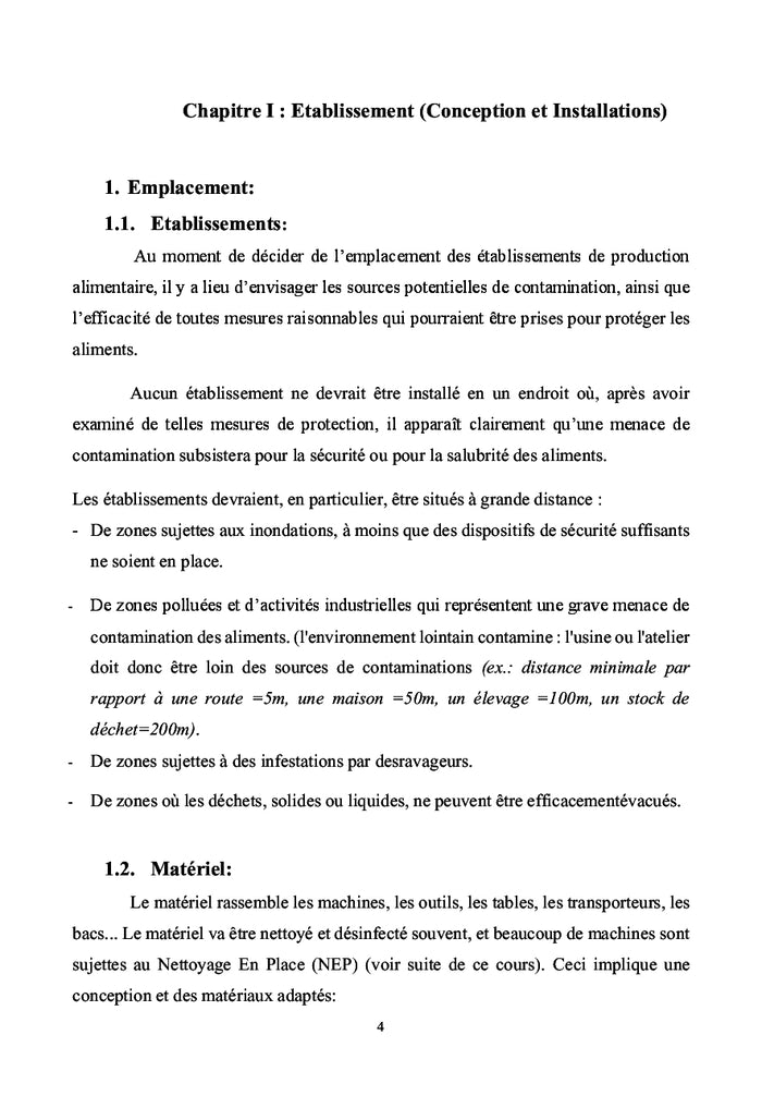 Hygiène et securite des aliments