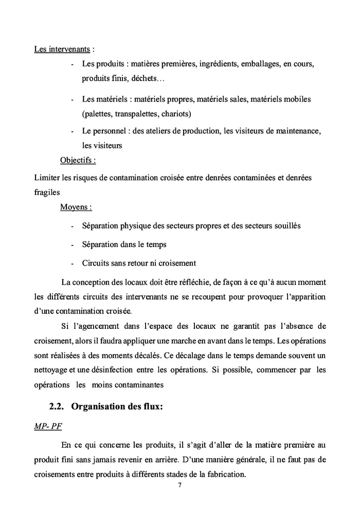 Hygiène et securite des aliments