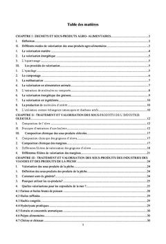 Valorisation des sous-produits des industries agro-alimentaires
