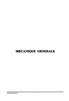 Mecanique Generale