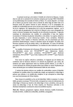 Caractérisation spatiale de combustible forestier par rapport au feu