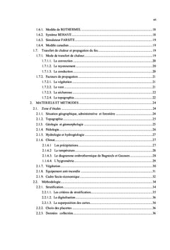 Caractérisation spatiale de combustible forestier par rapport au feu