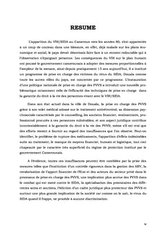 Le Droit à la vie et la prise en charge des personnes atteintes du VIH