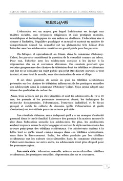 L'effet des telenovelas sur l'education sexuelle des ados au BENIN