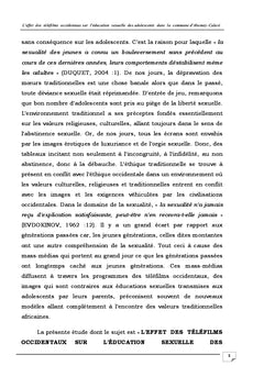 L'effet des telenovelas sur l'education sexuelle des ados au BENIN