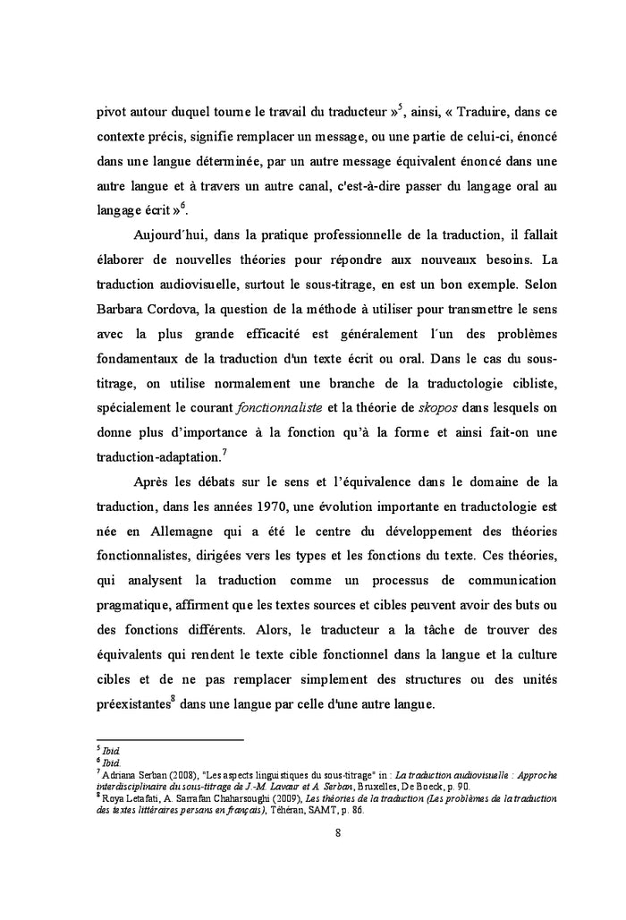 Traduction audiovisuelle: L'etude du sous-titrage selon les theories du fonctionnalisme et du Skopos