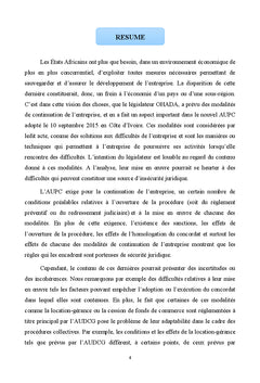 Les modalités de continuation de l'entreprise