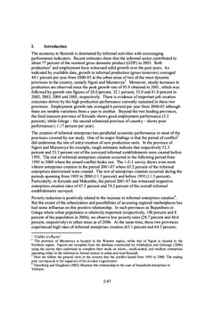 Microeconomic evidence on the Performance of the Informal Non-Farm Sector