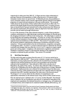 Microeconomic evidence on the Performance of the Informal Non-Farm Sector