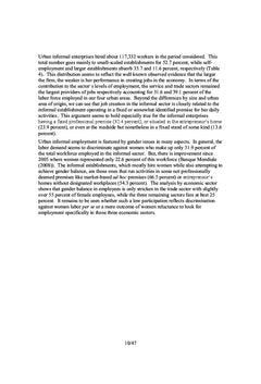 Microeconomic evidence on the Performance of the Informal Non-Farm Sector