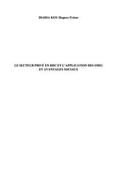 Le secteur privé en RDC et l'application des SMIG et avantages sociaux