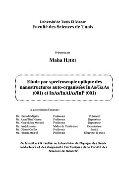 Etude par spectroscopie optique des nano-structures auto-organisees