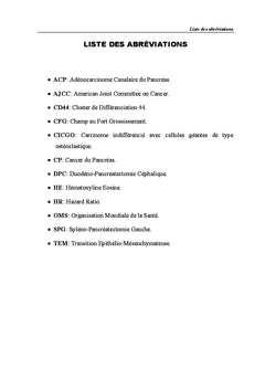 Facteurs histo-pronostiques de l'adénocarcinome du pancréas