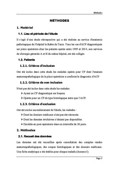 Facteurs histo-pronostiques de l'adénocarcinome du pancréas
