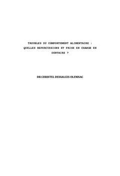 Troubles du comportement alimentaire: Repercussions en odontologie?