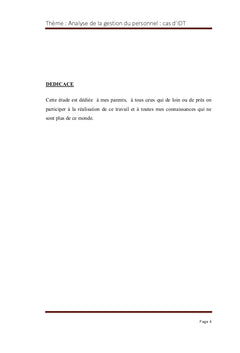Analyse de la gestion du personnel