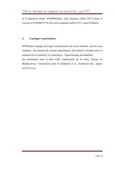 Analyse de la gestion du personnel