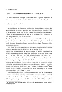 Les déperditions scolaires au niveau de l'enseignement élémentaire