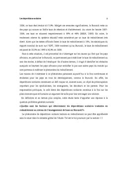 Les déperditions scolaires au niveau de l'enseignement élémentaire