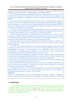 Les impacts du projet développement agricole intégré (PDAI)