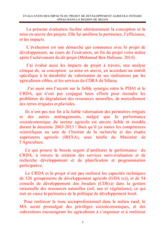 Les impacts du projet développement agricole intégré (PDAI)