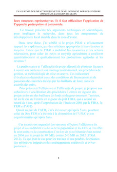 Les impacts du projet développement agricole intégré (PDAI)
