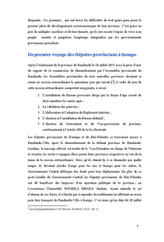 L'installation de la nouvelle province du Mai-Ndombe