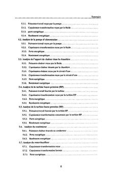 Propriétés thermodynamiques de la vapeur d'eau & analyse exergétique