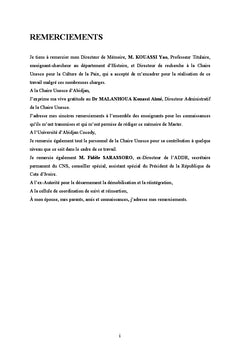 Cohésion sociale en Côte d'Ivoire à travers le processus de DDR