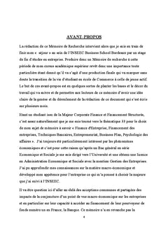 Conjoncture economique et Acces des PME au Financement Bancaire