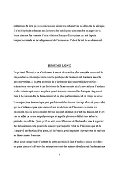 Conjoncture economique et Acces des PME au Financement Bancaire