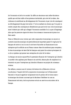 Conjoncture economique et Acces des PME au Financement Bancaire