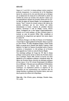 Premières dames ivoiriennes et TIC pendant la crise post-électorale