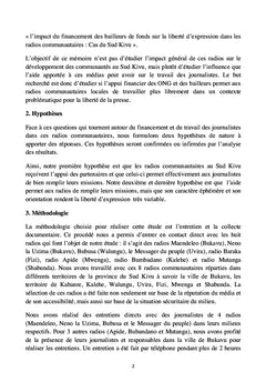 Impact du financement des bailleurs de fonds sur la liberté d'expression